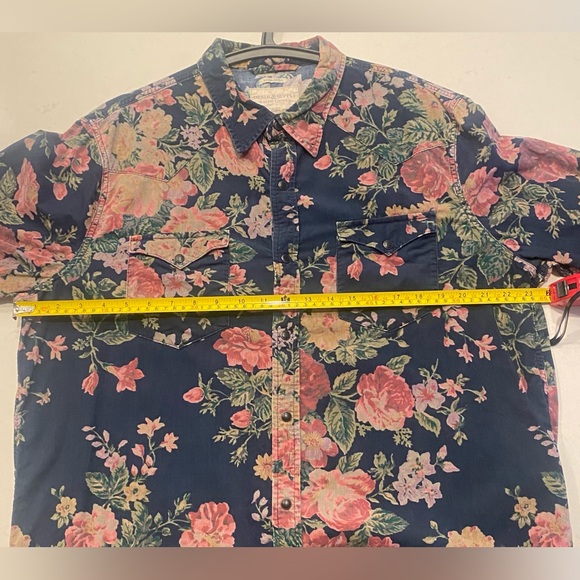 Denim & Supply Ralph Lauren Floral Button Down Shirt - Blue and Pink - Picture 7 of 7